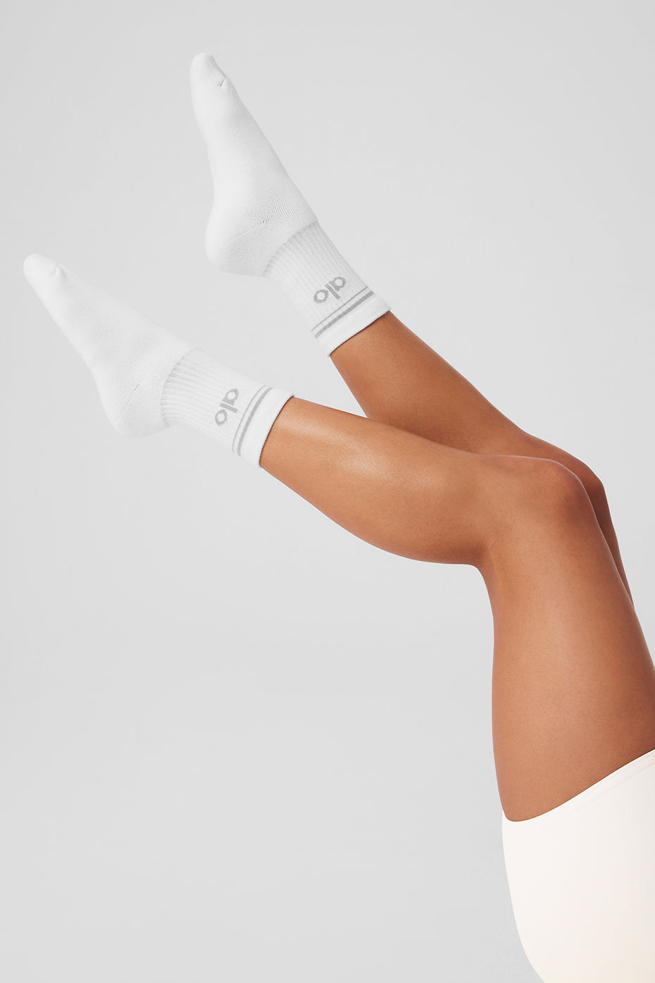 Unisex Half-Crew Throwback Sock - White/Titanium - Image 4