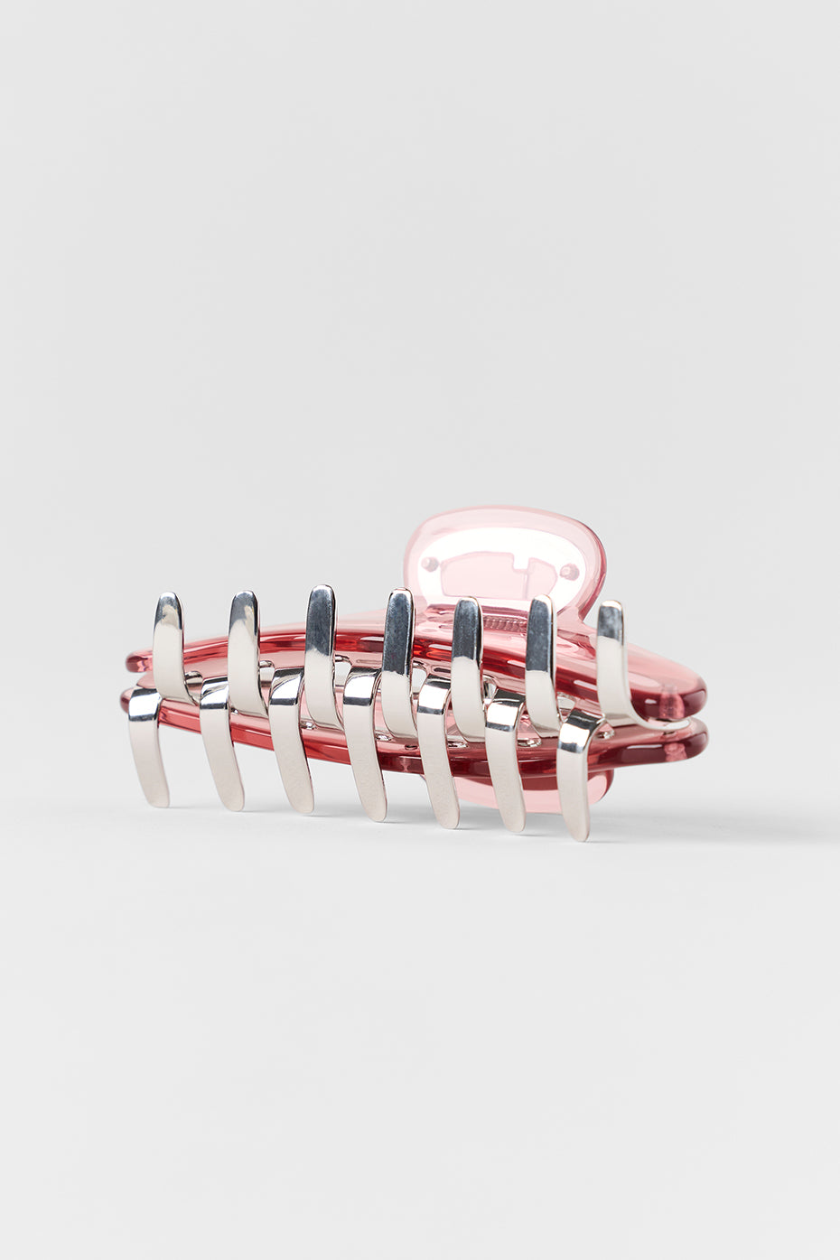 Acrylic Illusion Claw Clip - Vintage Pink/Chrome - Image 4