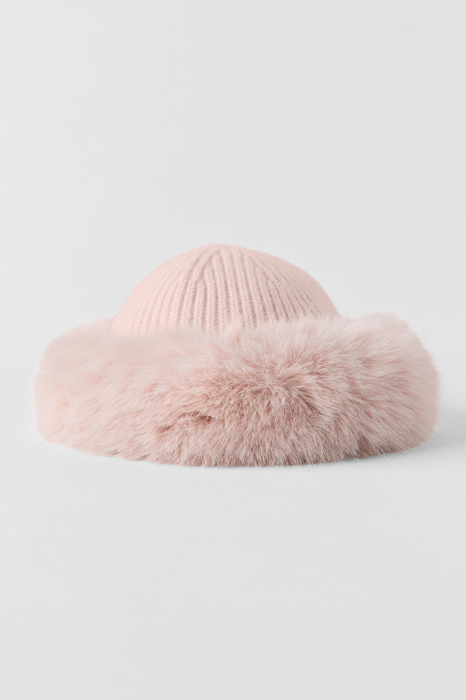 Courchevel Cashmere Faux Fur Beanie - Frosted Pink - Image 2