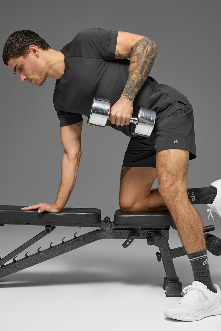 ALO Vapor Crewneck Short Sleeve - Anthracite - Image 4
