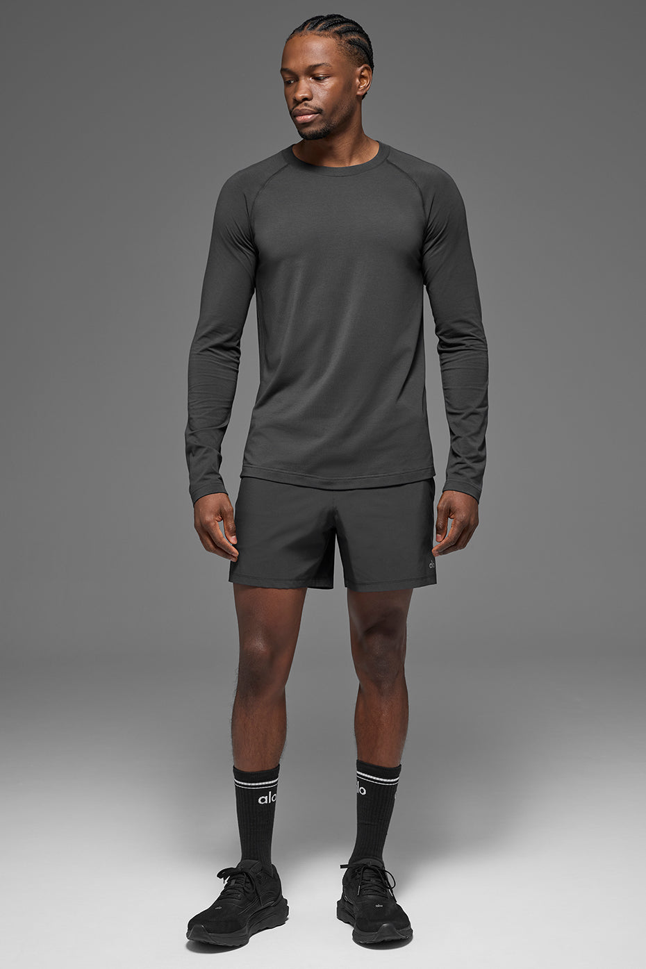 ALO Vapor Crewneck Long Sleeve - Anthracite - Image 5