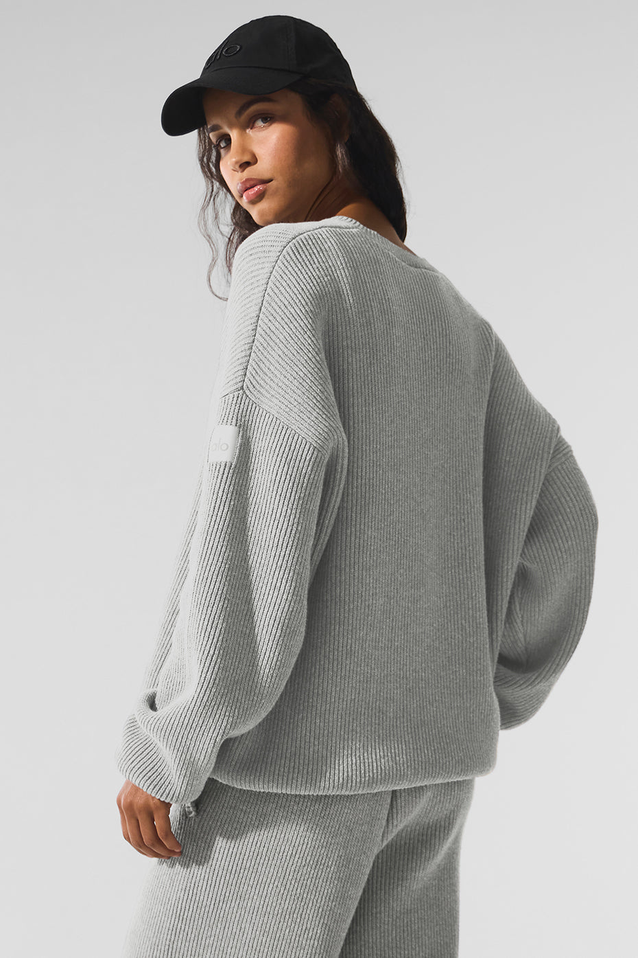 Domain Rib Knit Crew Sweater - Athletic Heather Grey - Image 4