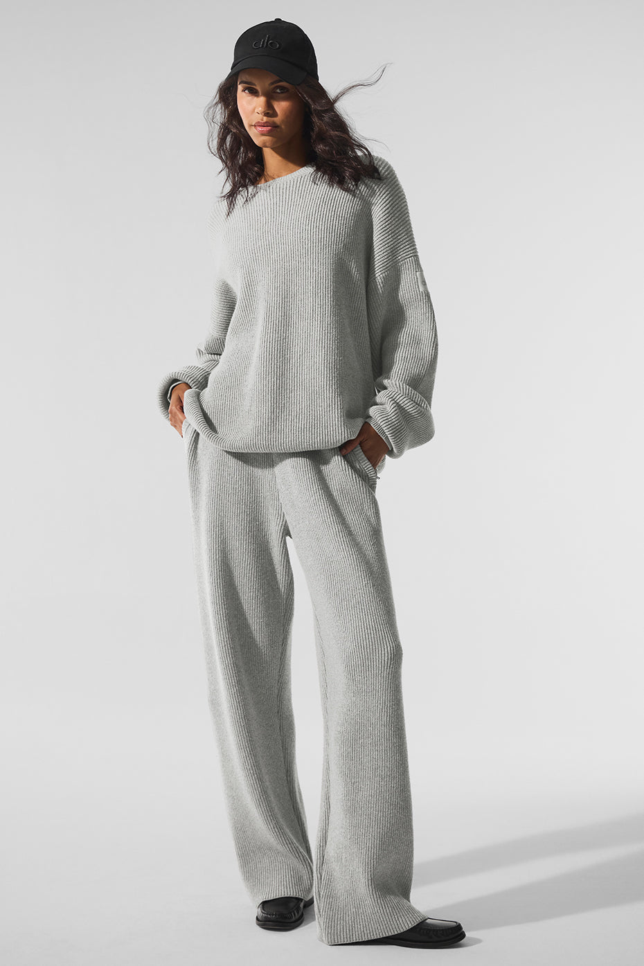 Domain Rib Knit Crew Sweater - Athletic Heather Grey - Image 3