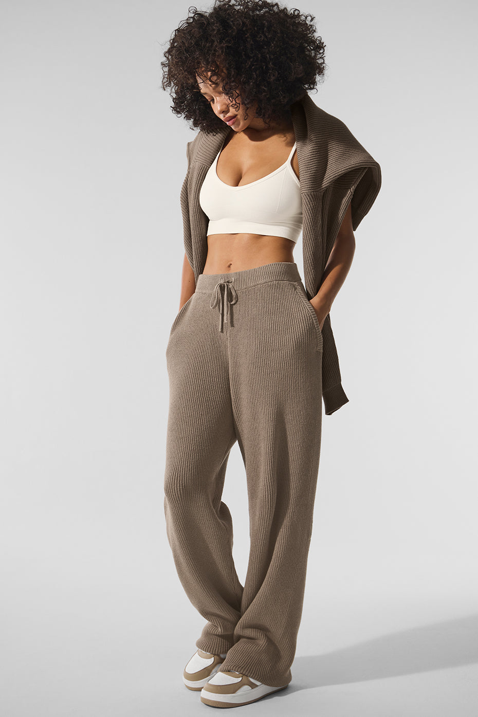 Domain Rib Knit Crew Sweater - Gravel - Image 4