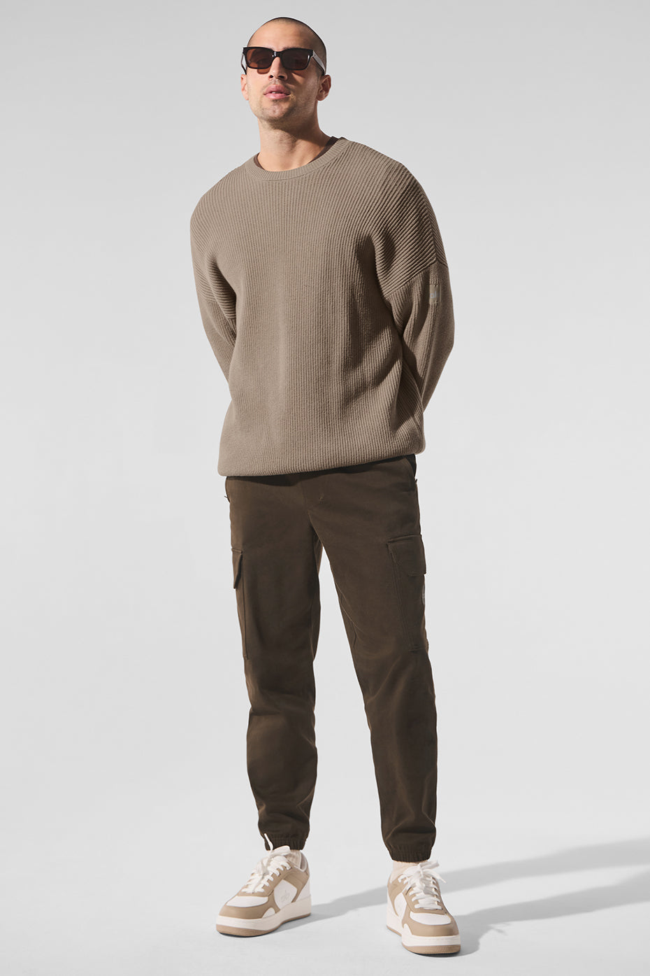 Domain Rib Knit Crew Sweater - Gravel - Image 4