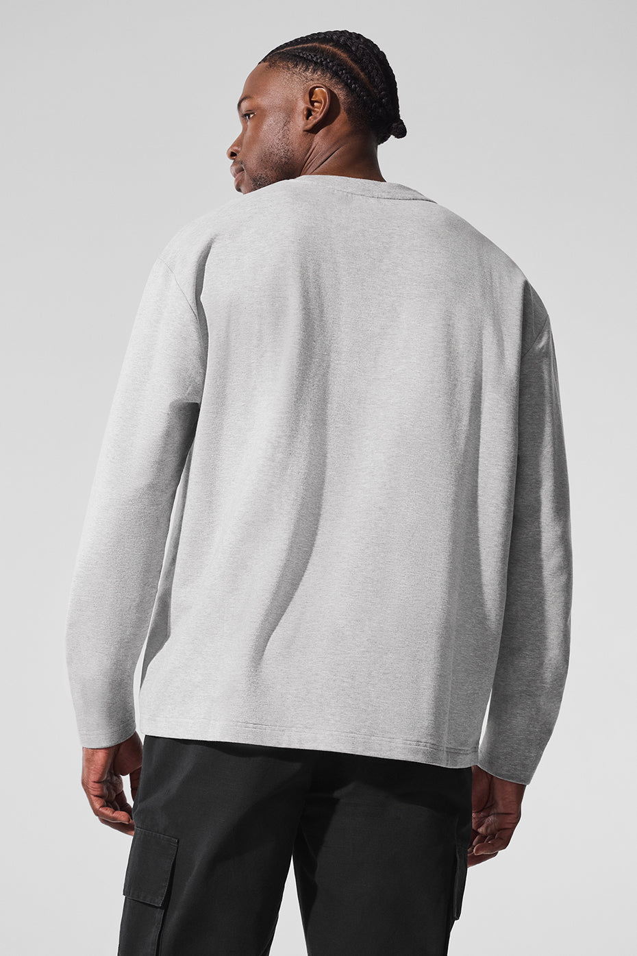 Double Take Long Sleeve Crew - Athletic Heather Grey - Image 3
