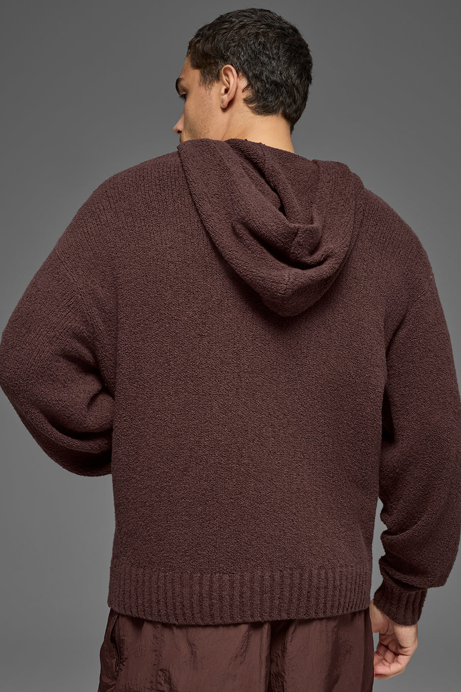 Textured Knit Hoodie - Brownstone - Image 2
