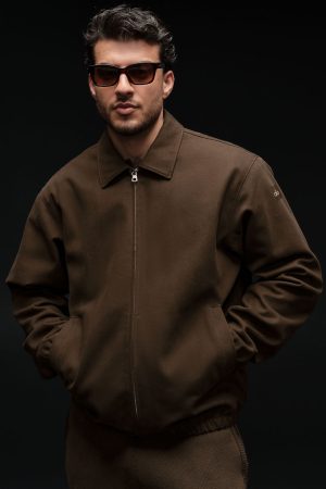 Cotton Canvas Coaches Jacket - Espresso