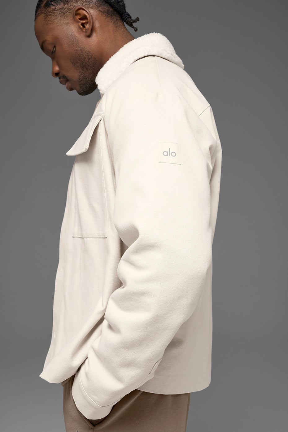 Canvas Utility Shacket - Bone - Image 3