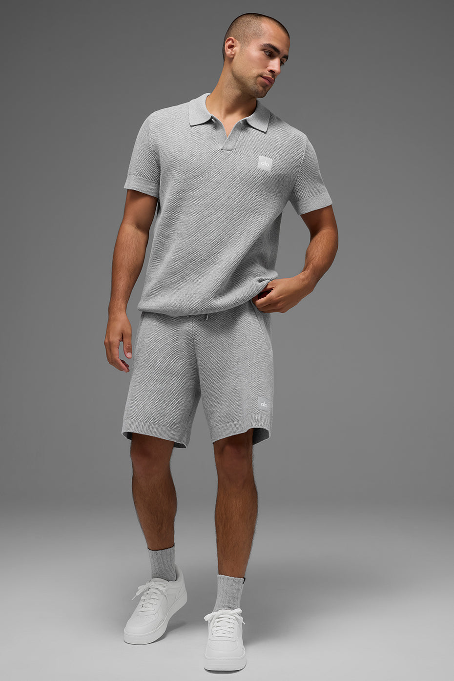 7 Sports Club Sweater Knit Short - Athletic Heather Grey - Image 5