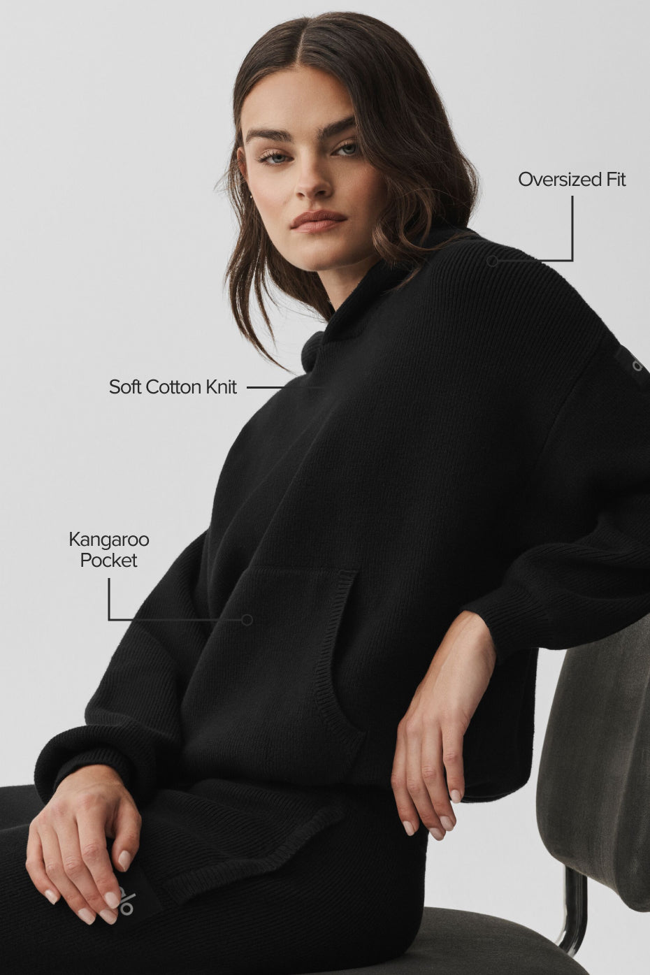 Scholar Hooded Sweater - Black - Image 2