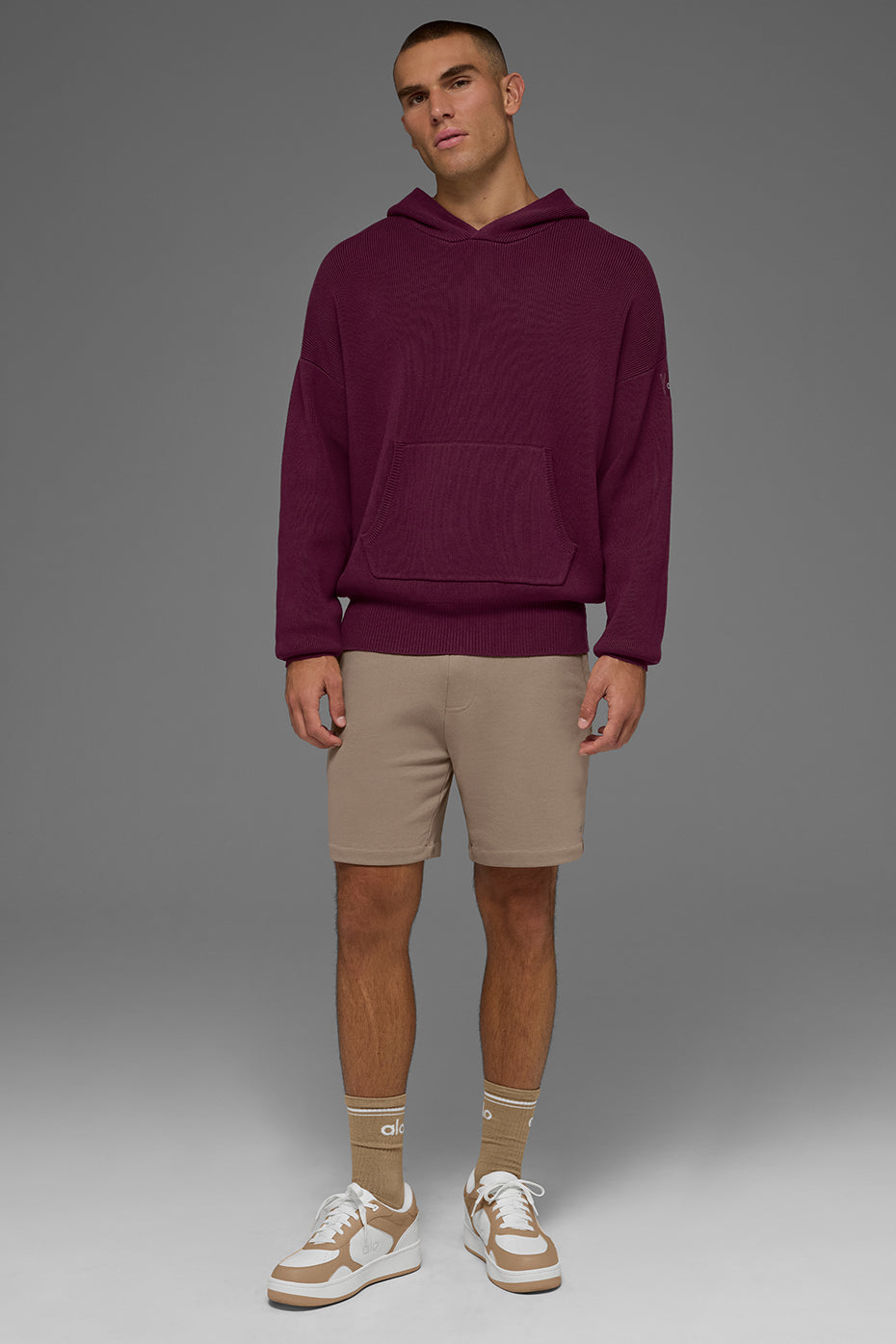 Scholar Hooded Sweater - Burgundy - Image 5