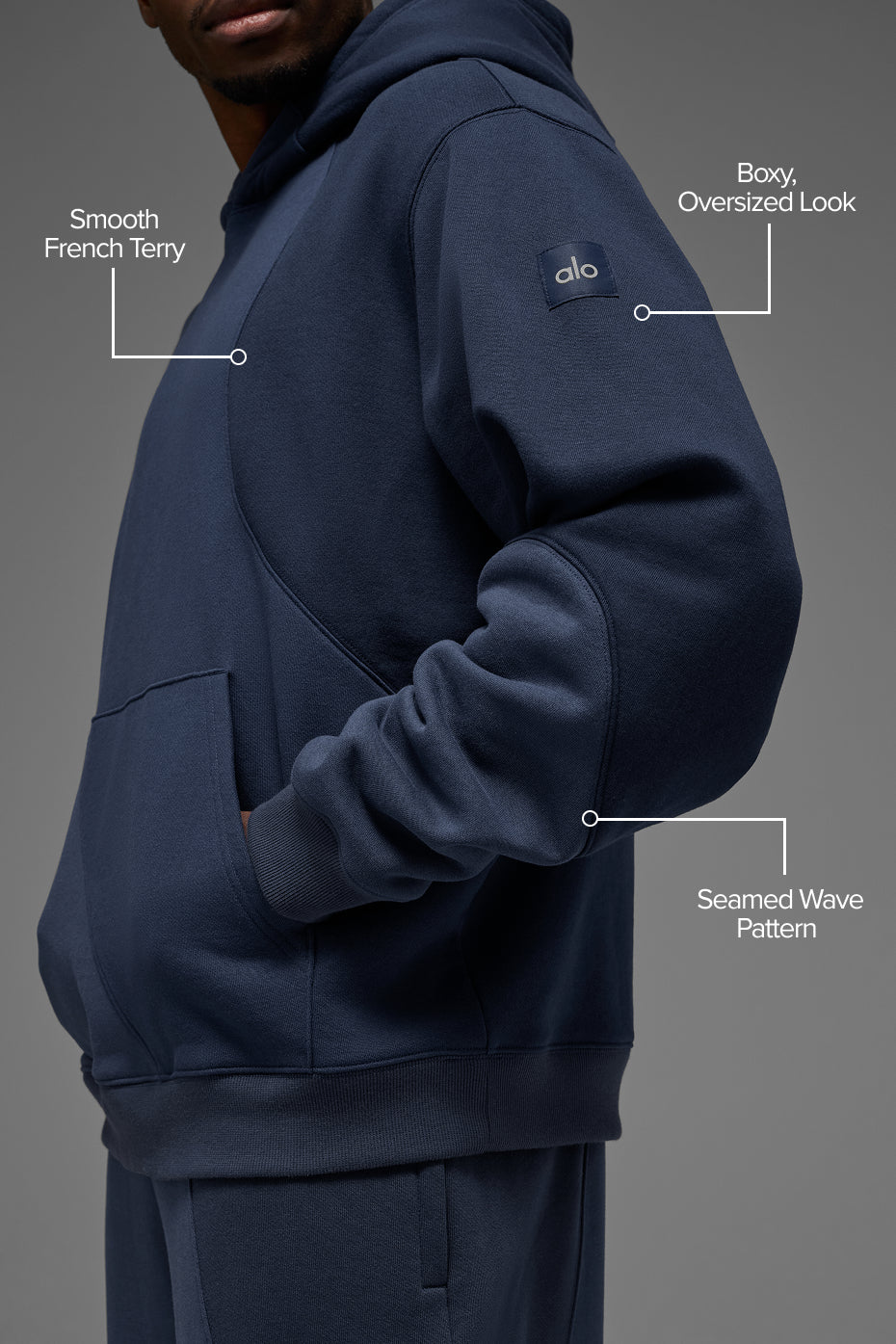 Make Waves Hoodie - Navy Tonal - Image 2