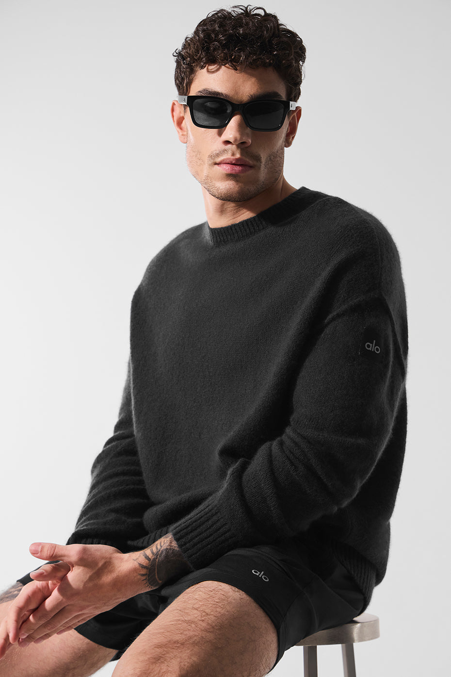 Unisex Wool?Cashmere New Class Crewneck Sweater - Black - Image 5