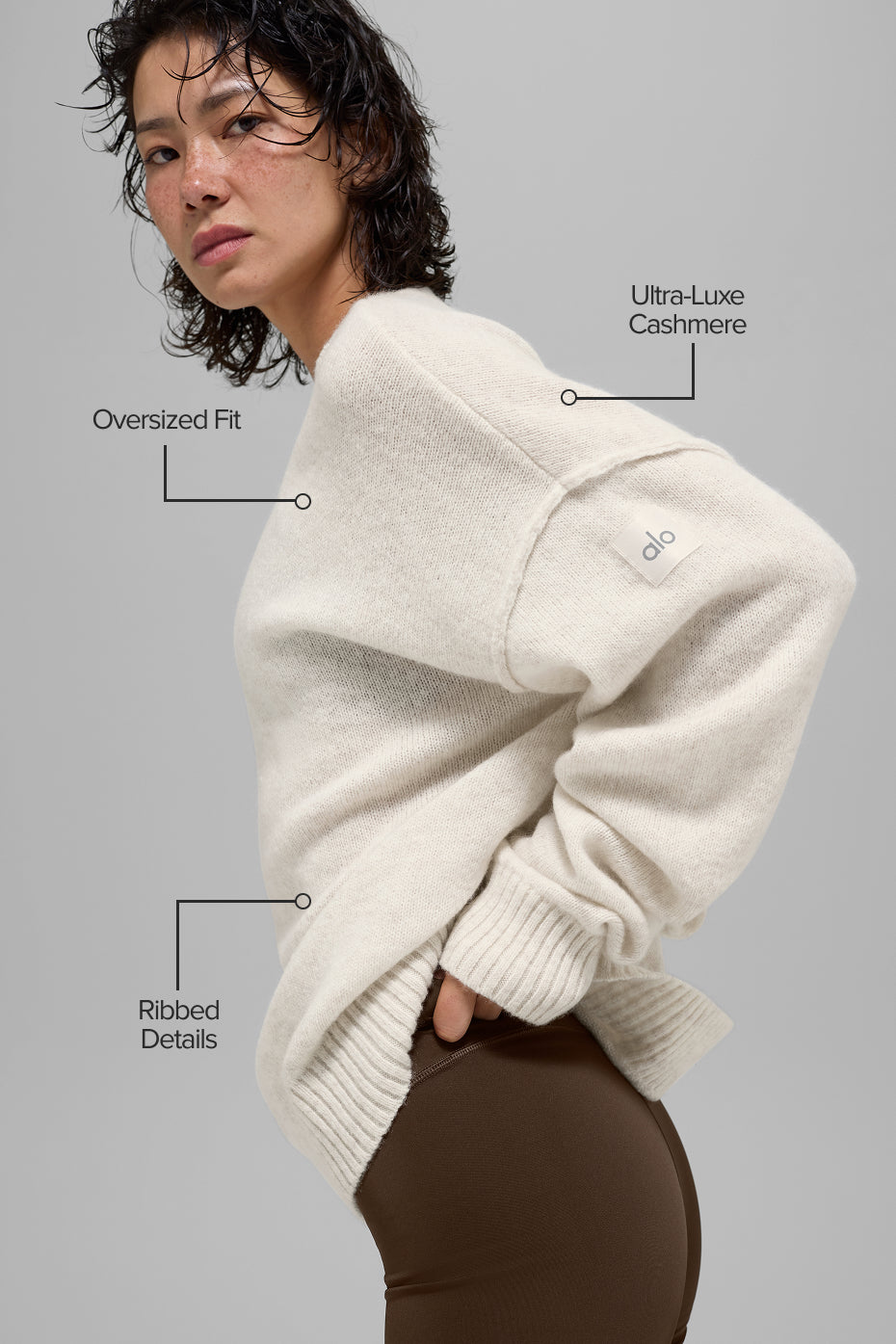 Unisex Wool?Cashmere New Class Crewneck Sweater - Bone Heather - Image 2