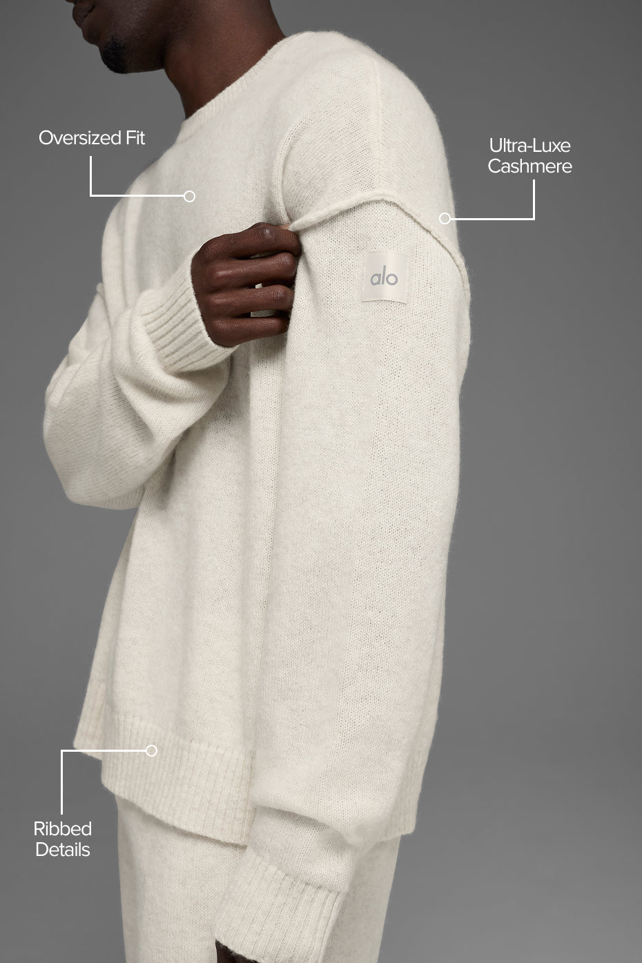 Unisex Wool?Cashmere New Class Crewneck Sweater - Bone Heather - Image 2