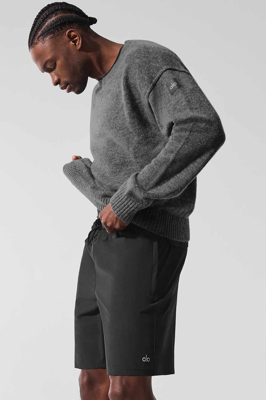 Unisex Wool?Cashmere New Class Crewneck Sweater - Platinum Grey - Image 4