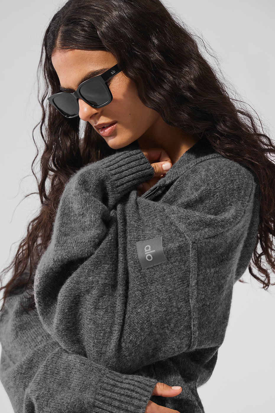 Wool?Cashmere New Class Full Zip Hoodie - Platinum Grey - Image 4