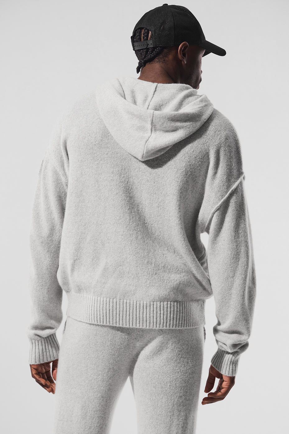 Wool Cashmere New Class Full Zip Hoodie - Pearl Grey Heather - Image 3