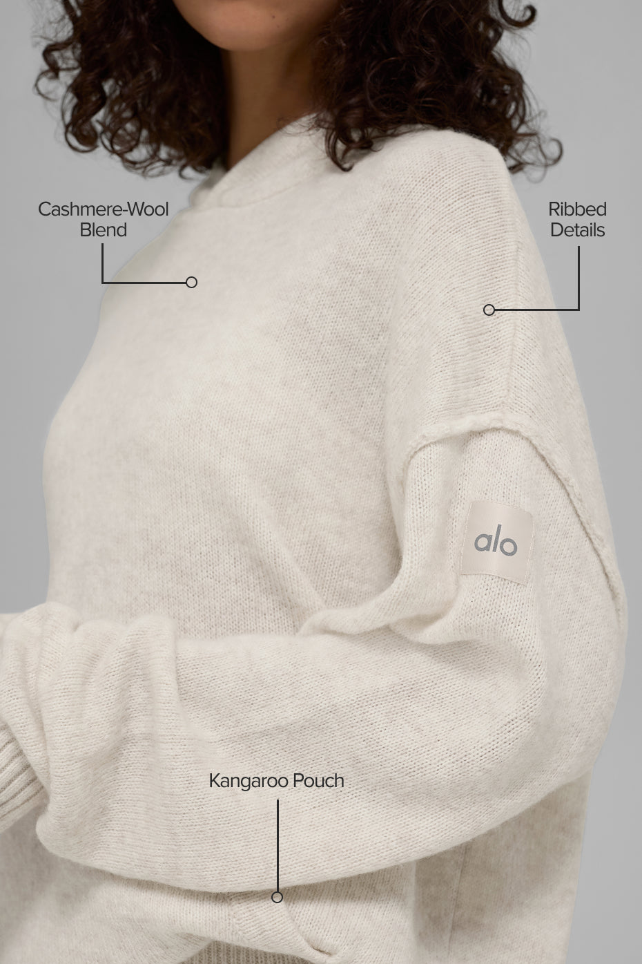 Wool?Cashmere New Class Hoodie - Bone Heather - Image 2