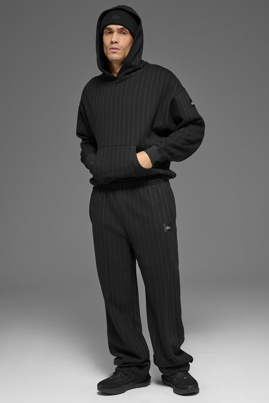 Pinstripe Hoodie - Black Pinstripe - Image 5