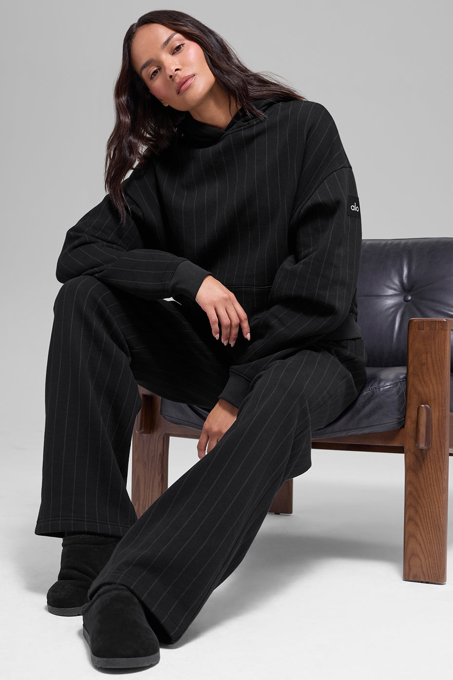 Pinstripe Hoodie - Black Pinstripe - Image 4