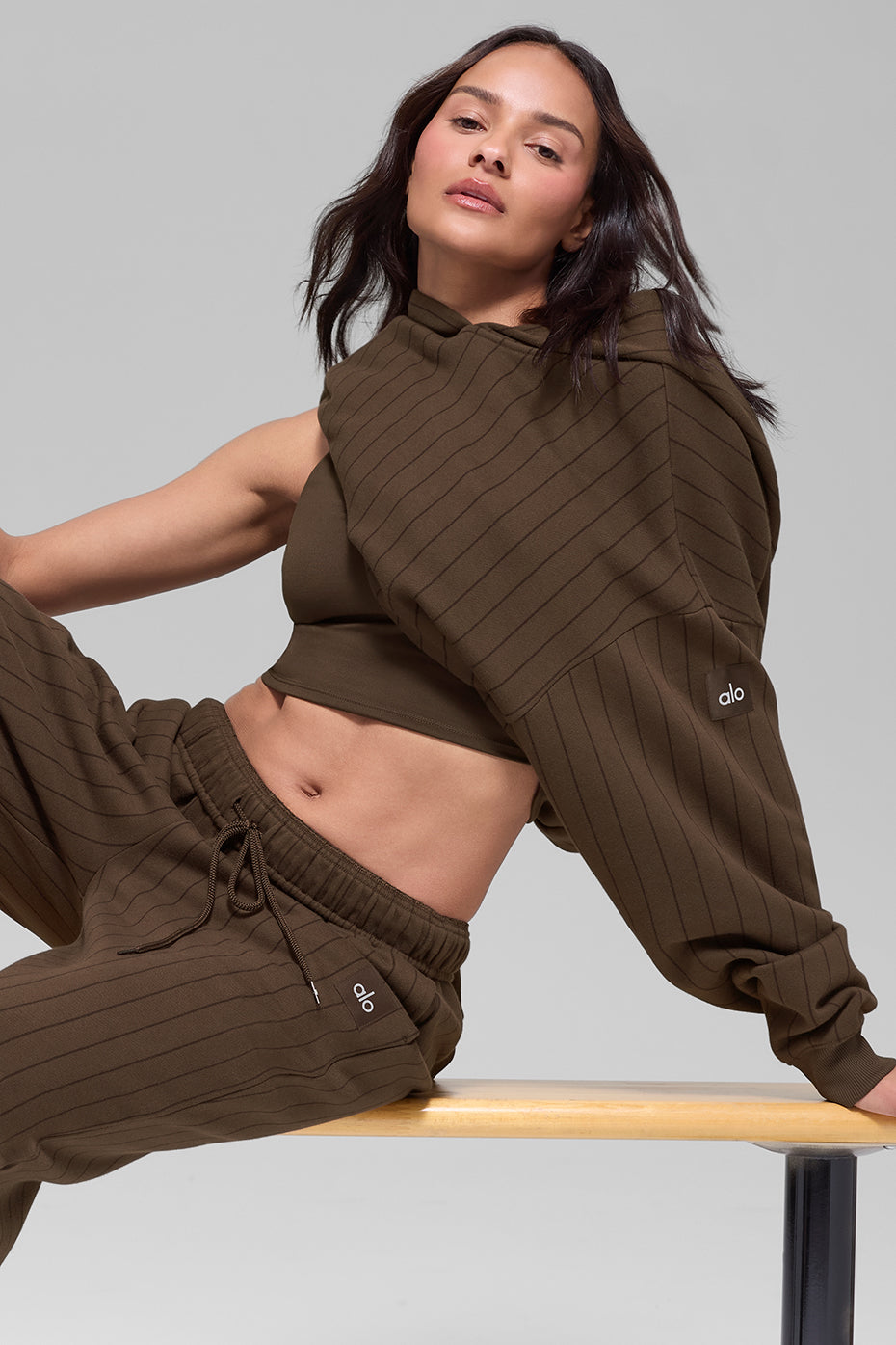 Pinstripe Hoodie - Espresso Pinstripe - Image 4