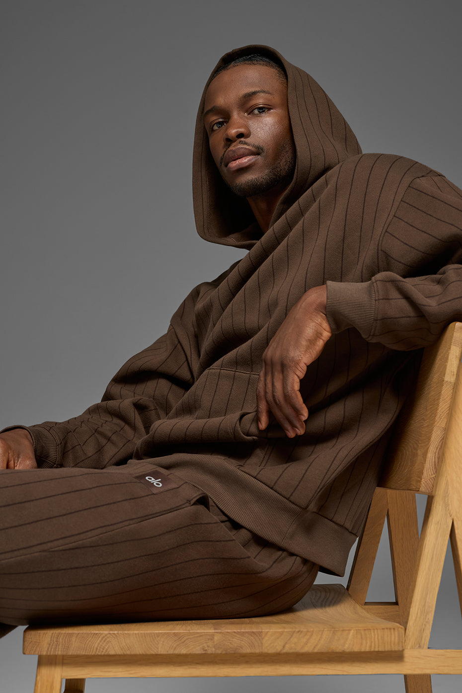 Pinstripe Hoodie - Espresso Pinstripe - Image 4