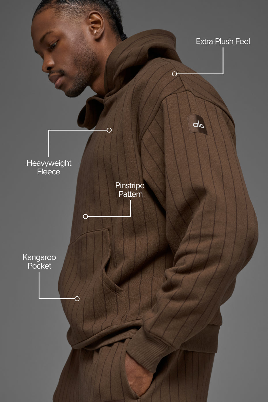 Pinstripe Hoodie - Espresso Pinstripe - Image 2