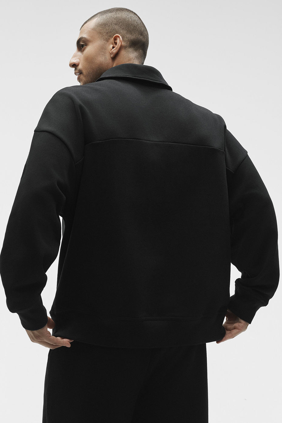 Take It Easy Long Sleeve Henley Pullover - Black - Image 3