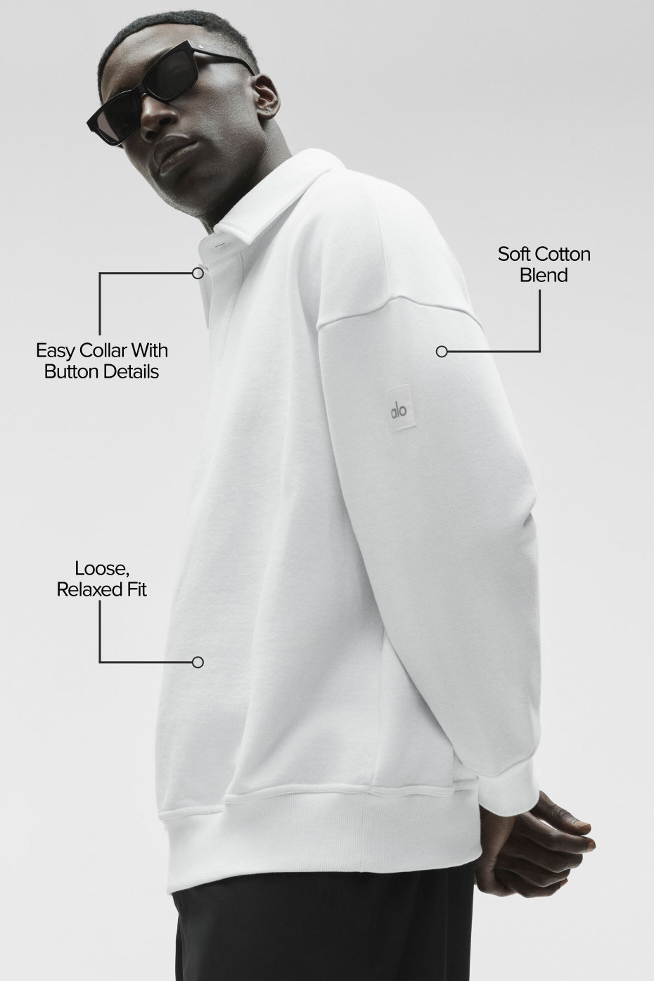 Take It Easy Long Sleeve Henley Pullover - White - Image 2