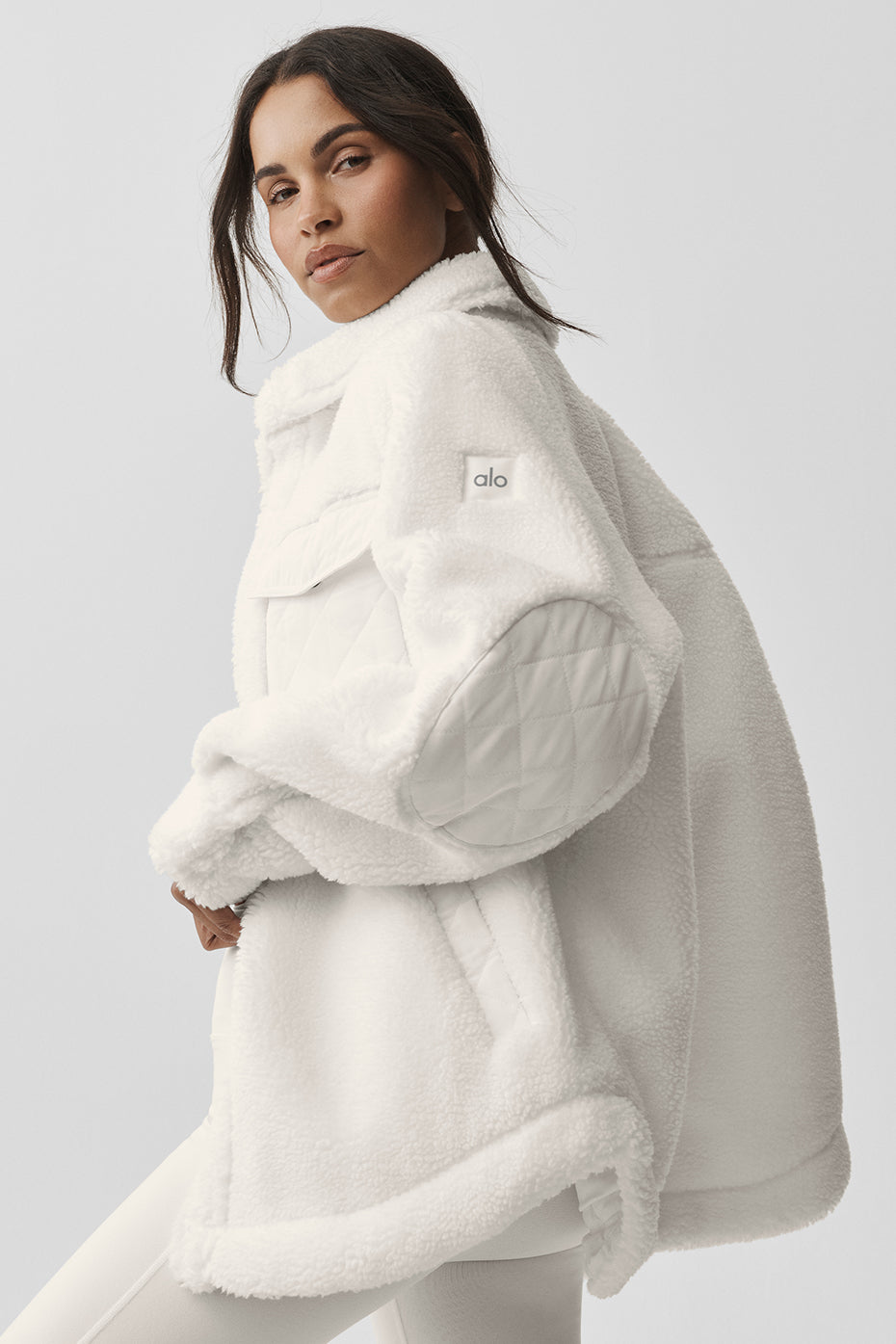 Sherpa Edge Shacket - Ivory - Image 3
