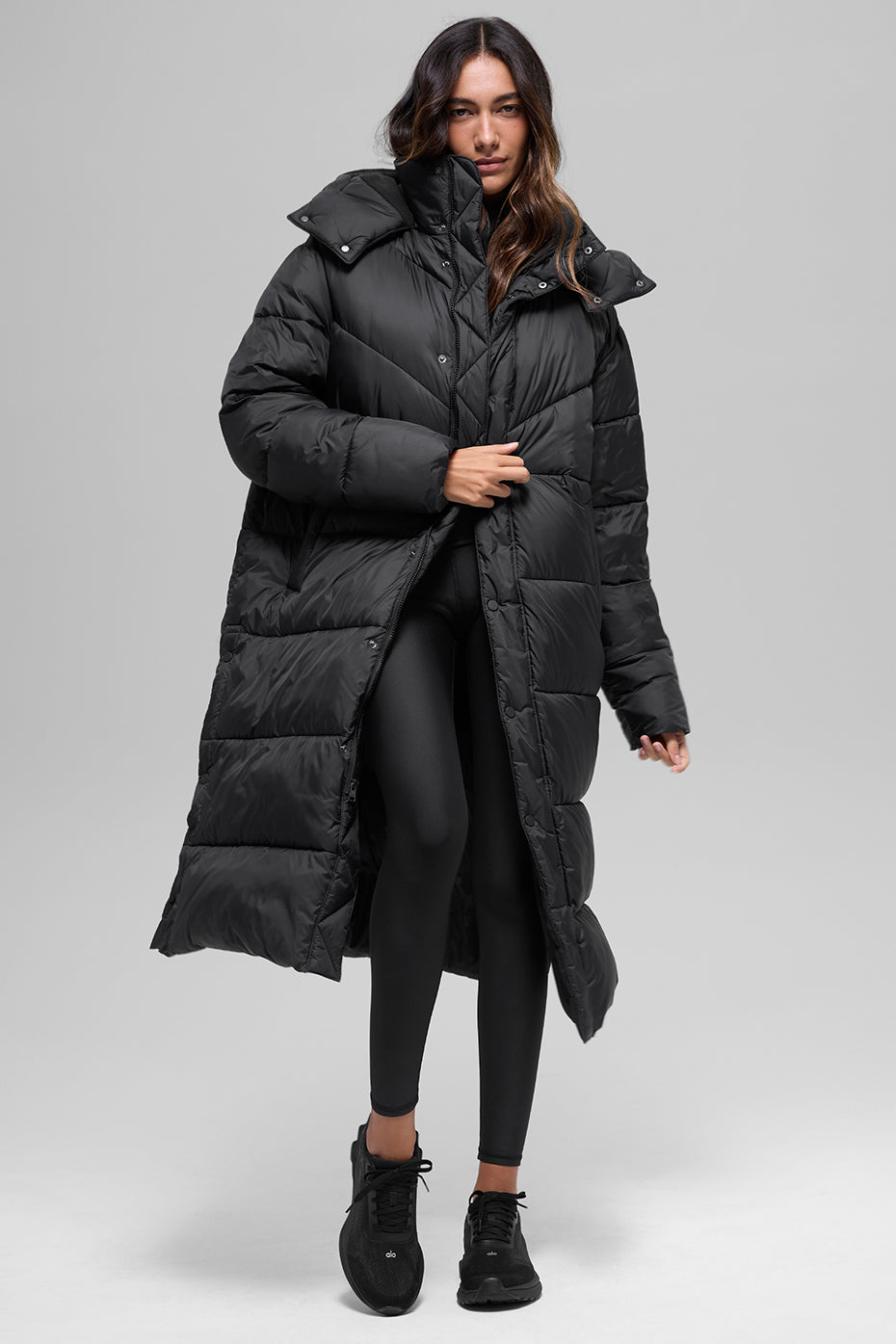 Gold Rush Puffer Trench - Black - Image 4