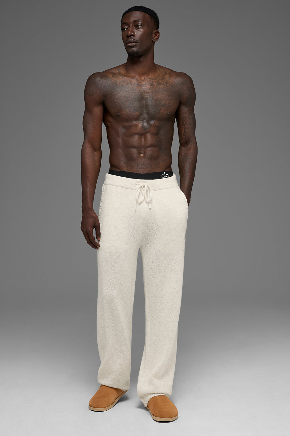 Wool Cashmere New Class Sweatpant - Bone Heather - Image 5