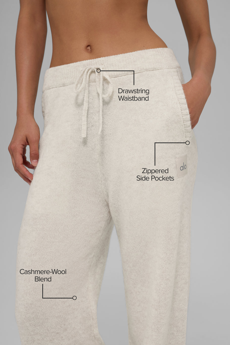 Wool Cashmere New Class Sweatpant - Bone Heather - Image 2