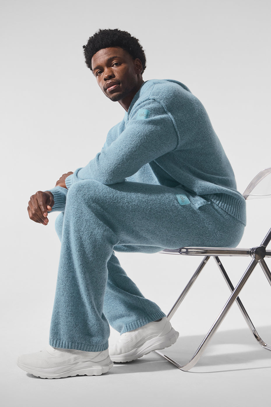 Wool Cashmere New Class Sweatpant - Celestial Blue Granite Heather - Image 5