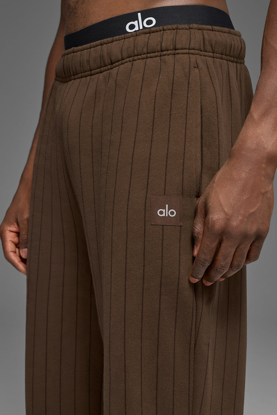 Pinstripe Straight Leg Sweatpant - Espresso Pinstripe - Image 3