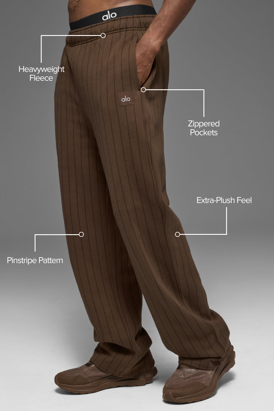Pinstripe Straight Leg Sweatpant - Espresso Pinstripe - Image 2