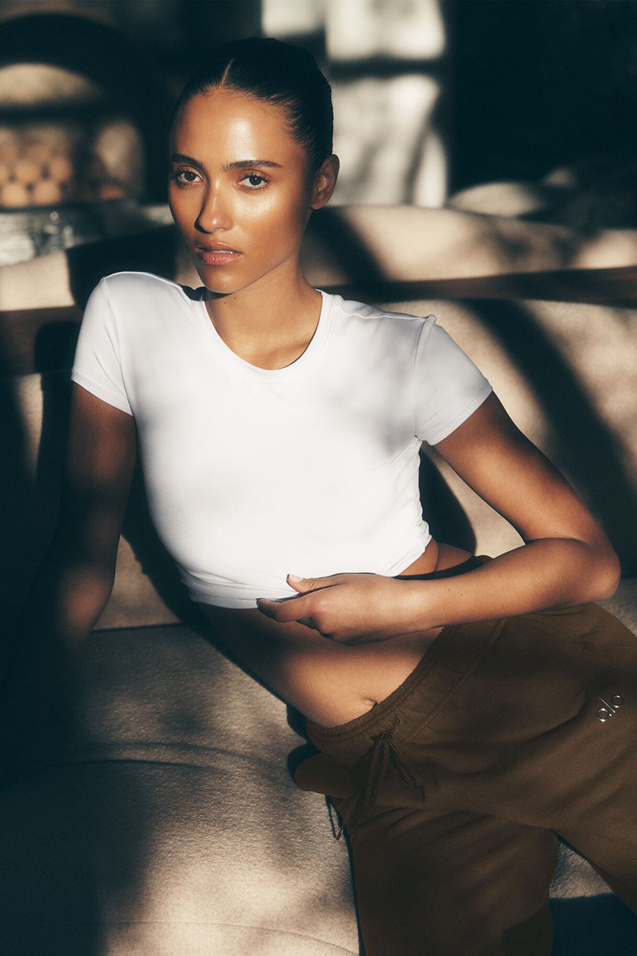Alosoft Crop Finesse Short Sleeve - White