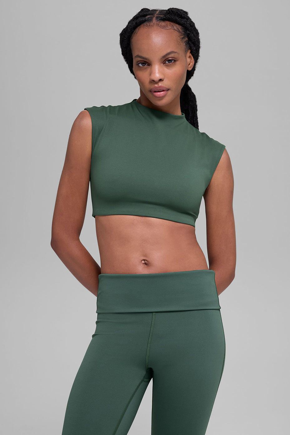 ALO Softsculpt Capped Out Short Sleeve - Clover Green - Image 2