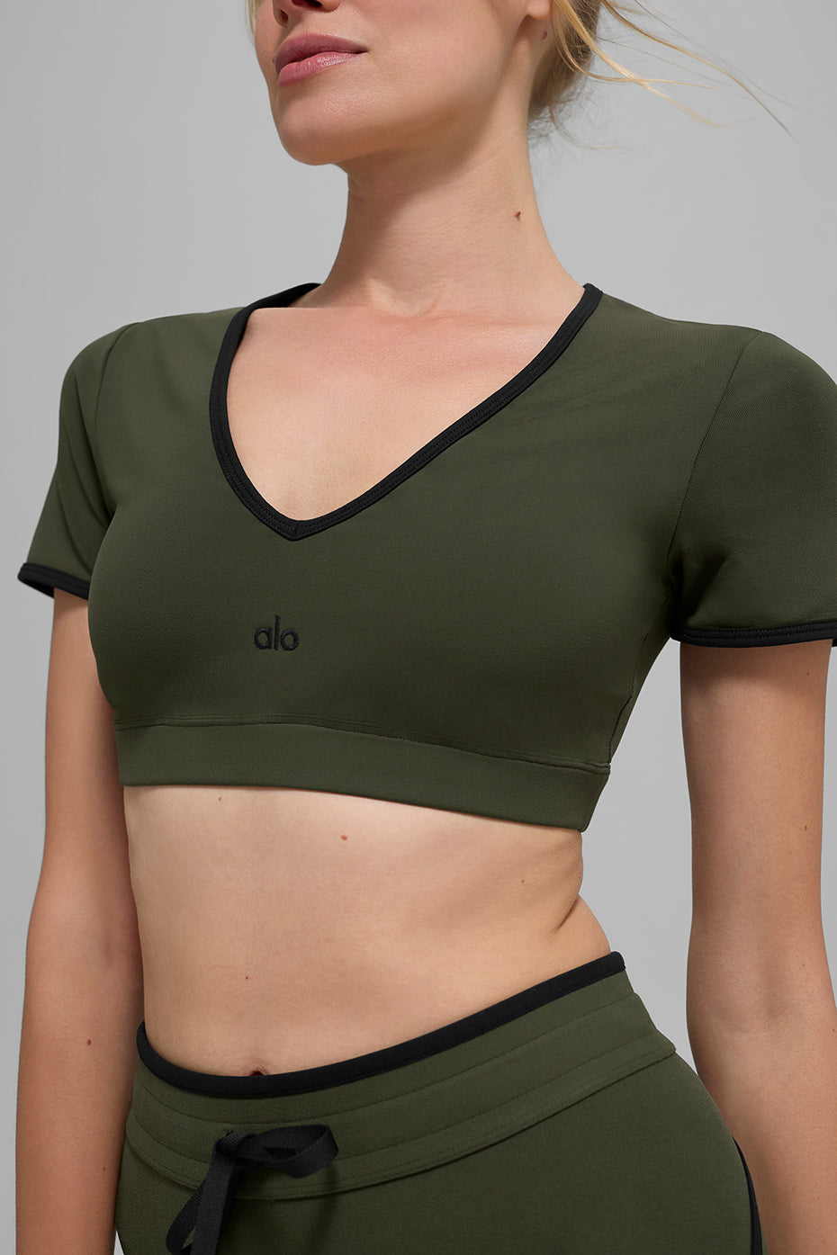 Airbrush Race Pace Short Sleeve - Green Olive/Black - Image 2