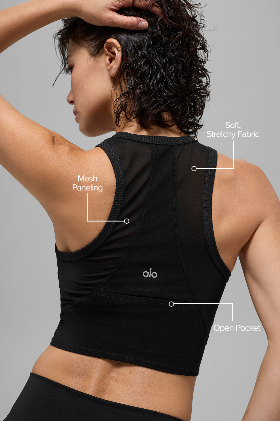 Mesh Front Runner Tank - Black - Image 2