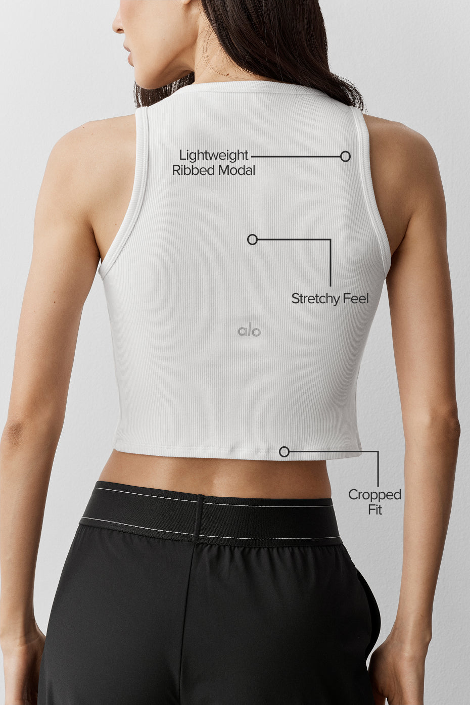 Ribbed Modal Henley Tank - White - Image 2