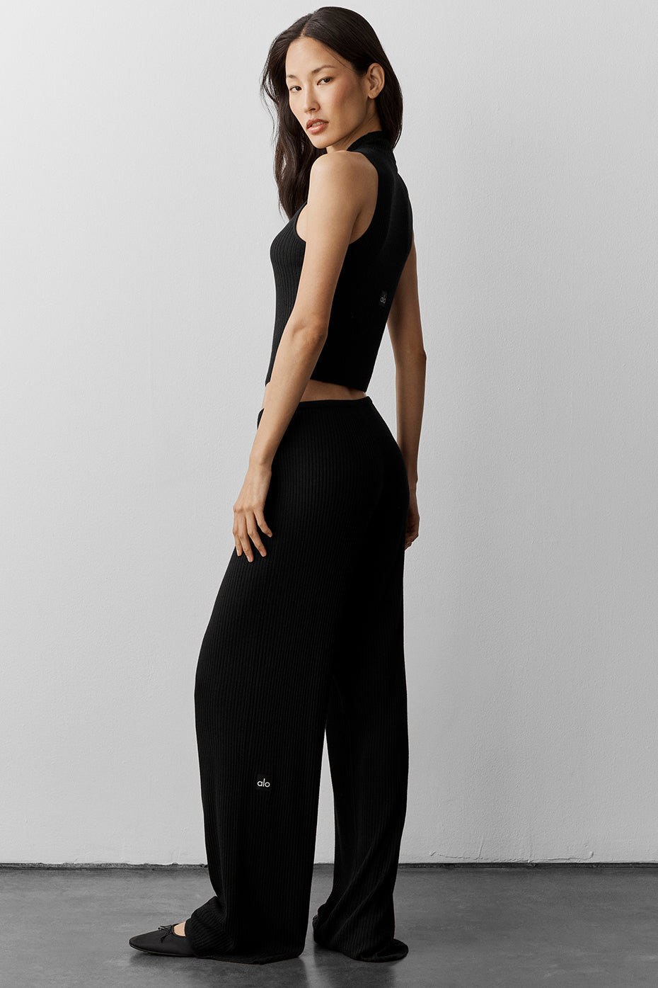 Sweater Knit Unwind Sleeveless Top - Black - Image 4