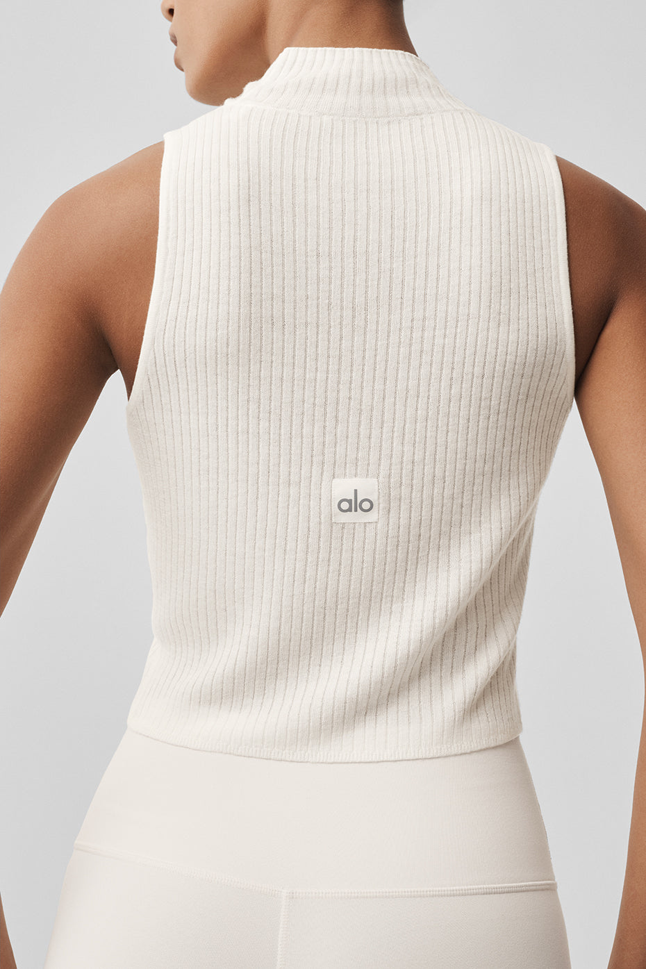 Sweater Knit Unwind Sleeveless Top - Ivory - Image 3