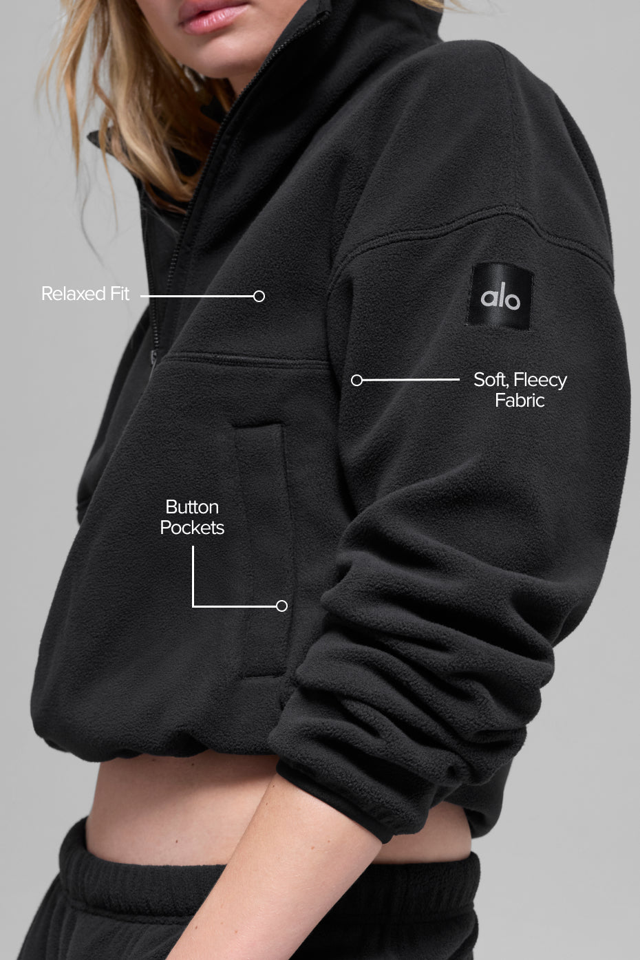 Polar Fleece Retreat Cover Up - Black - Image 2