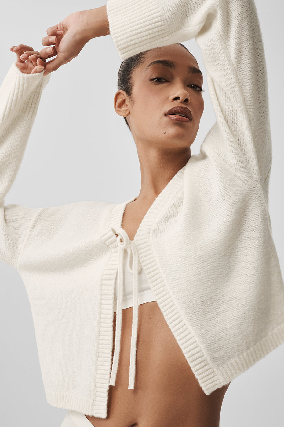 Wool Cashmere New Class Tie Cardigan - Ivory