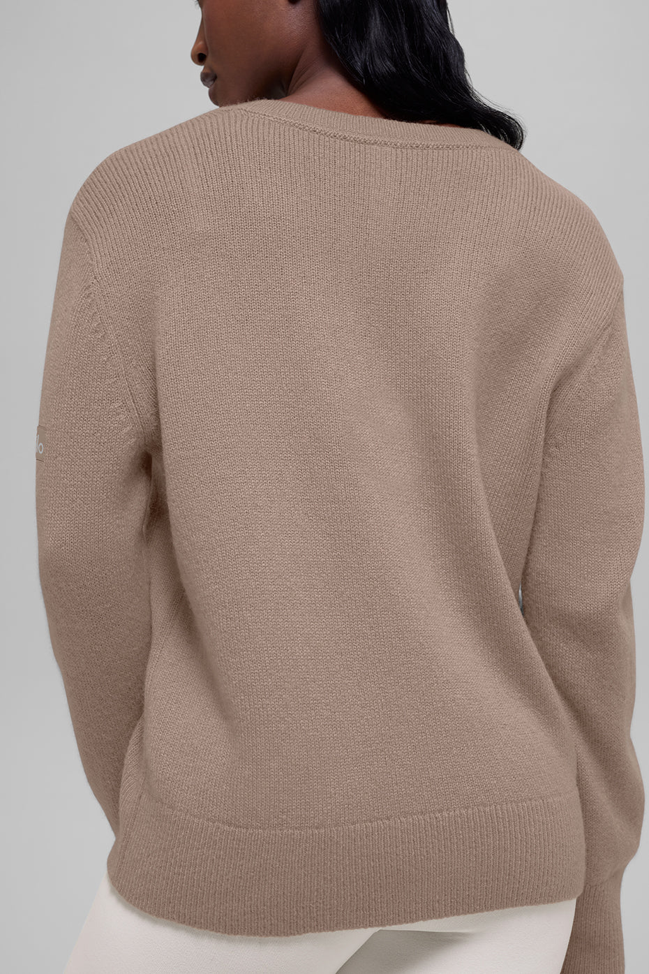 Wool Cashmere New Class Oversized V-Neck Sweater - Chai Latte - Image 2