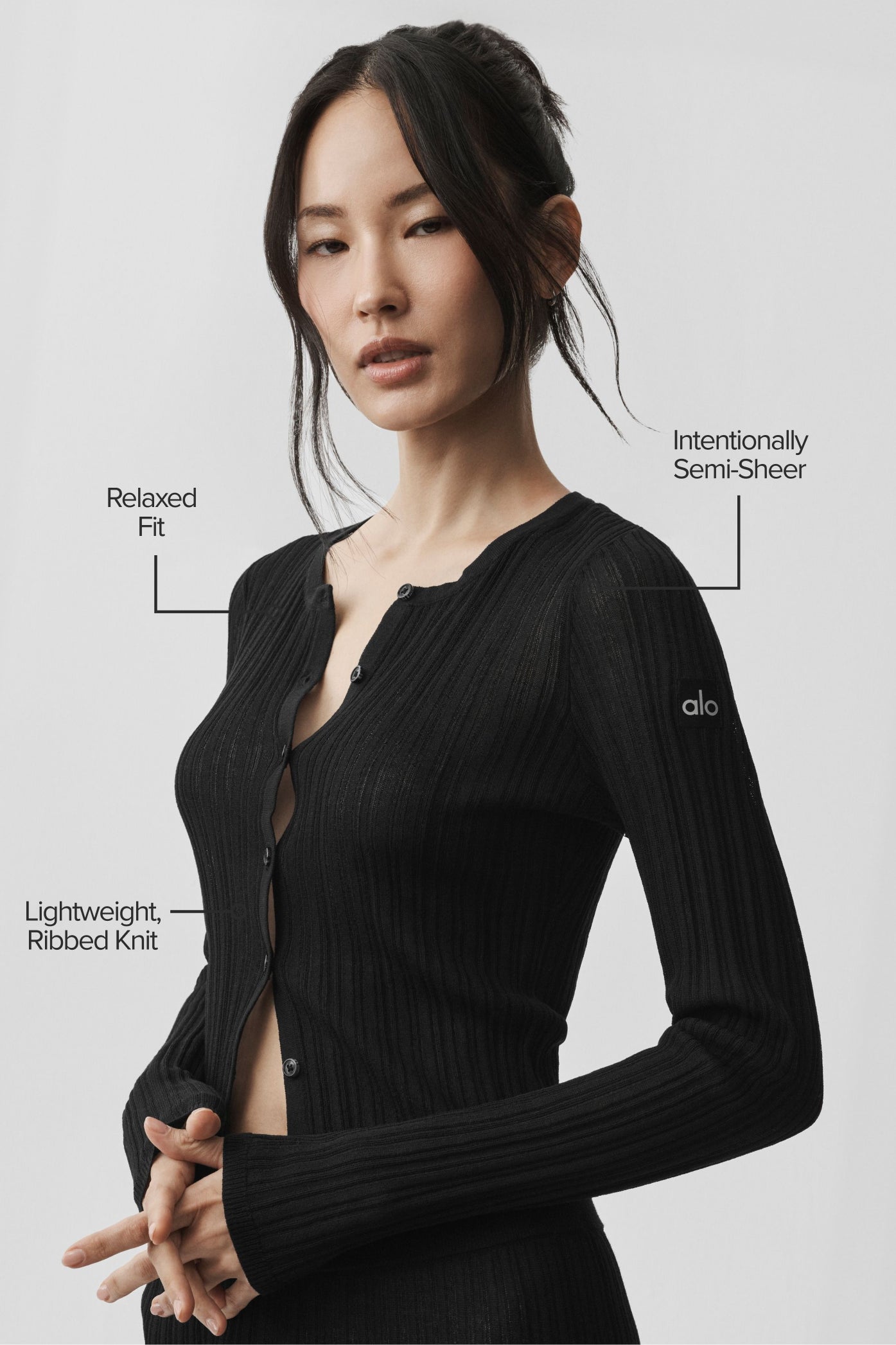 Sweater Sunlit Cardigan - Black - Image 2