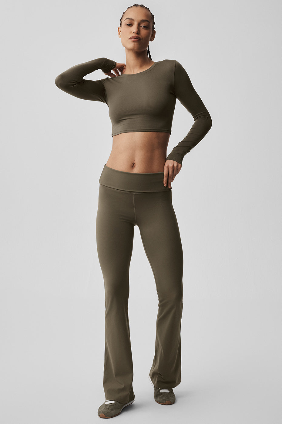 Alosoft Crop Finesse Long Sleeve - Olive Tree - Image 5